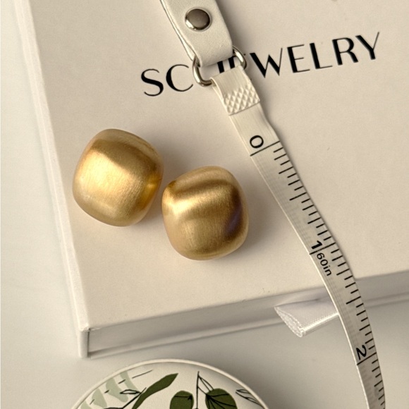 Square Block Earrings 14k Gold Plated 925 Sterling Silver - Picture 4 of 8